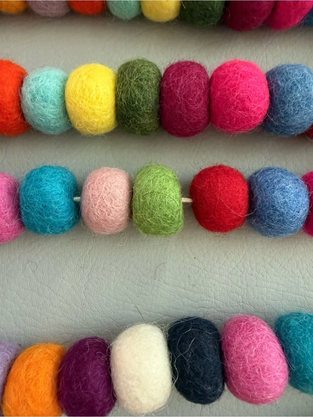 Trader Joe’s Christmas Rainbow Wool Garland 9 Feet Long - SET OF 5 Garlands